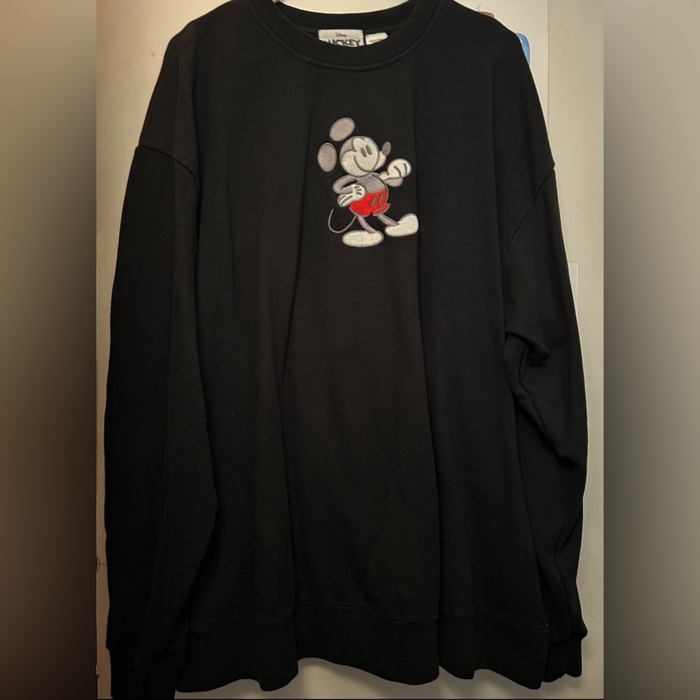 Disney Parks Mickey Mouse Black Crewneck